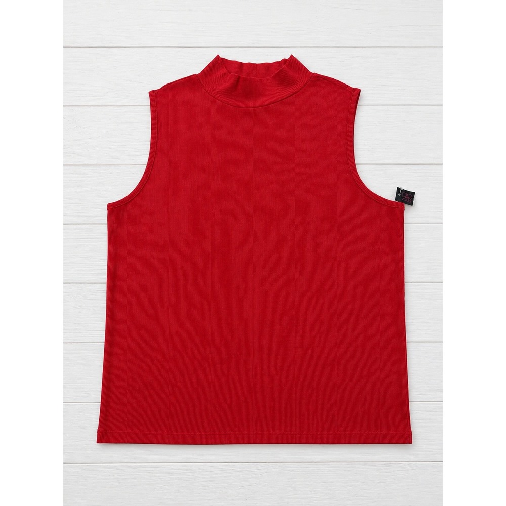 No Boundaries Sleeveless Mock Neck Ribbed Tank Top Vibrant Red Plus Size XXL NWT